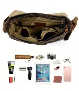 Bolso Bandolera de Lona y Cuero Vintage para Hombre, Bolso de Hombro Casual con Diseño de Hebilla Retro, Bolso para el Trabajo Diario y Viajes - Product Image 4