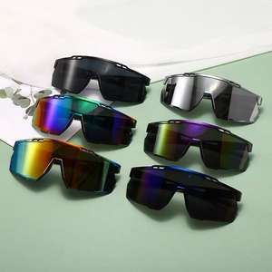 Nouvelles lunettes de sport pour le cyclisme et l'alpinisme, coupe-vent, grande monture noire, verres bleus, protection pour usage extérieur - Product Image 2