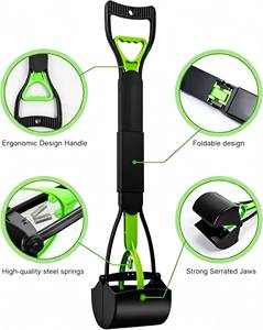 Ramasse-crottes pliable en plastique pour chien, pelle à déjections réutilisable, portable avec ressort pour la promenade en extérieur - Product Image 2