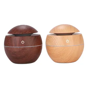 130ml portable USB air Humidifier Wood grain 7 color LED cold mist humidifier Office desktop essential oil humidifier