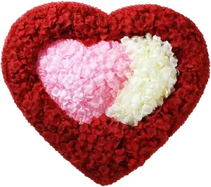 عرض ساخن على بتلات مجفف حمراء من الحرير الطبيعي تعمل باللمس من مجموعة اصنعها بنفسك لتزين الشموع وبتلات الورد