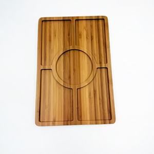 Bamboo Desktop Cheese <b>Snack</b> <b>Tray</b> 30x20x1.5cm With Compartments Multi-purpose Serving <b>Tray</b> For Residential Use - Product Image 1