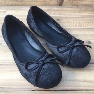 Chaussures plates pour femmes à bout rond, à enfiler, en faux daim souple, avec nœud décoratif, semelle intermédiaire antidérapante en EVA, toutes saisons - Product Image 3