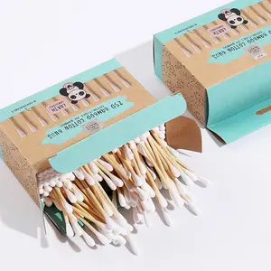 0 Waste Double Q Tips Cotton Swab Disposable Medical Devices Health Eco Friendly Bamboo Stick Cotton Buds