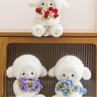 Peluche Lapin 28 cm Rembourrée Coton PP Brodé, Cadeau d'Anniversaire pour Machine à Pinces, Attraction Magnétique Mignonne