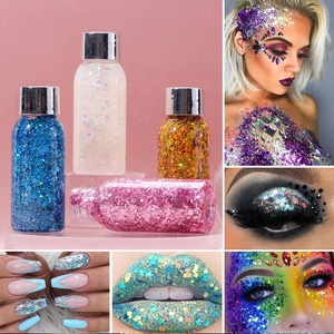 Vücut ve yüz lazer flaş tozu makyaj sanat gözler ve dudaklar için Glitter jel Sequins <span class=keywords><strong>Glow</strong></span> dekorasyon parti festivali krem göz - Product Image 2