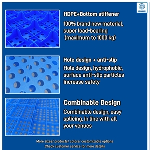 HDPE nhựa Pallet 1 mét vuông Duy nhất phải đối mặt với sàn phẳng lỗ chống ẩm cho kho chăn nuôi siêu thị sử dụng - Product Image 4