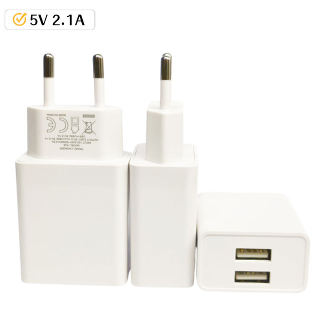 5V2A USB-C Captive Power Adapter UK Plug 2.1A 5V Dual USB Port Fireproof Mobile Phone & Camera Charger Travel Adapter