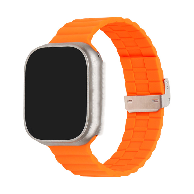 49 45 44mm Silicone Watch Stainless Steel Metal Buckle Watch Band for apple Watch Bands Series Se 7 6 5 4 3 2 1