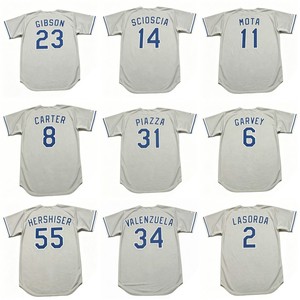 Maillot de baseball rétro des années 90, cousu, tailles <span class=keywords><strong>S</strong></span>-5XL, OREL HERSHISER, FERNANDO VALENZUELA, EDDIE <span class=keywords><strong>MURRAY</strong></span>, MIKE PIAZZA, KIRK GIBSON - Product Image 1