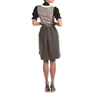 Robe Dirndl Traditionnelle pour Femme de Qualité Supérieure, Style Tablier en Tweed à Carreaux, Manches Courtes, Col Carré, Longueur Mini, Idéale pour les Célébrations et les Vacances
