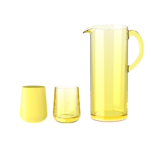 Pichet de vaisselle transparent rose bleu vert clair, gobelet - Product Image 5