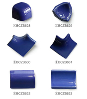 Accessoires d'extérieur, carreaux de porcelaine pour les coins et les bords des piscines, bordure bleue mélangée, carreaux incurvés, bordure de lavabo