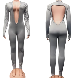 Viviblook Z910JP01 nuevo otoño nueva moda Sexy Hot Girl Tight Low Cut manga larga mono Bodycon para mujeres Playsuits - Product Image 1
