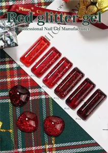 Vente directe d'usine, nouvelle mode 2026, vernis à ongles gel UV rouge pailleté de haute qualité - Product Image 6
