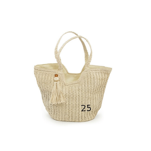 Borsa a Tracolla in Carta Intrecciata Monocolore 48x30Cm, Tote alla Moda per Donna - Product Image 1