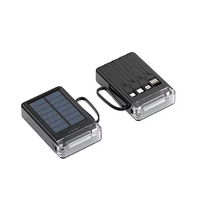 Batterie solaire portable avec 4 câbles intégrés, micro USB, lampe torche LED pour le camping, chargeur solaire d'urgence extérieur 22,5 W avec cordon