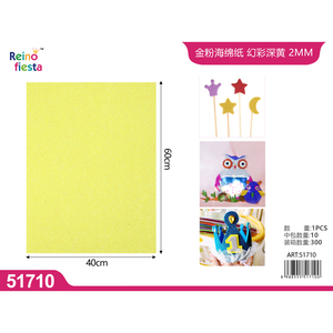 Carta di schiuma glitterata dorata 60x40cm senza adesivo per artigianato e progetti fai da te forniture artigianali - Product Image 1