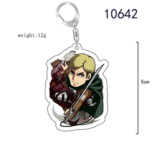 Llavero de Anime Ataque a los Titanes, Eren Jaeger, Mikasa Ackerman, Levi Ackerman, Hanji Zoe, <span class=keywords><strong>Erwin</strong></span> <span class=keywords><strong>Smith</strong></span>, Llavero Acrílico, Regalos Bonitos - Product Image 2