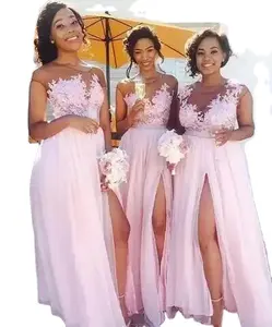 2023 फैक्टरी अनुकूलित उच्च गुणवत्ता चीन में निर्मित सस्ते सेक्सी लंबी शिफॉन ब्राइड्समेड मैक्सी ड्रेस