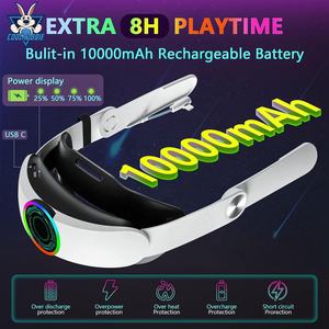 2024 New Adjustable Head Strap With 10000 Mah Battery Pack RGB Light for <strong>Meta</strong>/Oculus <strong>Quest</strong> <strong>2</strong> VR <strong>Accessories</strong> - Product Image 2