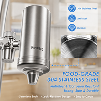 Keran Pemurni Air Revesrc 304 Stainless Steel dengan Karbon Aktif & Keramik, Laju Alir 2L/mnt, Ramah Lingkungan untuk Penggunaan Dapur Rumah Tangga