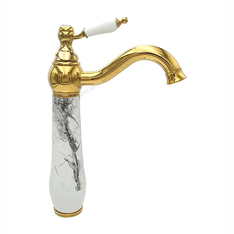 Nordic Style Brass Single Handle Ceramic Bathroom Sink Faucet 360 Degree Rotating Basin Water Tap Mixer