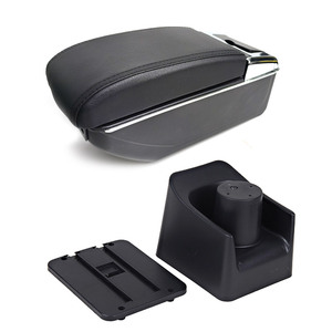 Vtear Elegante Caja de Almacenamiento para Reposabrazos Delantero de Coche de Cuero PU ABS con Portavasos, Accesorios Interiores para <span class=keywords><strong>Volkswagen</strong></span> <span class=keywords><strong>Polo</strong></span> 6R/6C 2011-2018 - Product Image 3