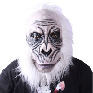 Masque de singe intégral en latex, <span class=keywords><strong>costume</strong></span> de déguisement d'animal primate (chimpanzé, singe) pour Halloween, Noël, anniversaire, mascarade, effrayant et amusant - Product Image 1