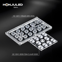 Réflecteurs HONJU à 6 lampes T2M-Cutoff pour lampadaires LED, en plastique PC avec structure plano-convexe et motif carré