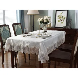 2020 New design cozy rural style embroidery tablecloth table cloth