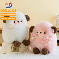 Peluche ours bouclé doux et mignon, jouet en peluche personnalisé pour la Saint-Valentin, jouet animal en peluche, compagnon pou