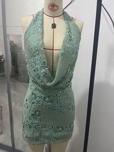 Design di moda da donna abito senza maniche con scollo a V con scollo a V con scollo a collo basso senza schienale - Product Image 6