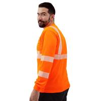 Camiseta de Manga Larga Reflectante de Seguridad Dri Fit con Segmento Reflectante de Transferencia Térmica para Hombre, Trabajo de Construcción, Amarillo de Alta Visibilidad