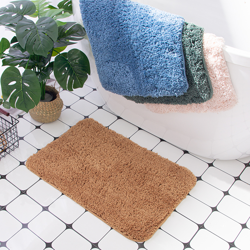 Коврик для ванной 2022, простой цветной дизайн, натуральный нескользящий пушистый коврик из микрофибры для ванной с подложкой из ТПР