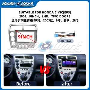 กรอบวิทยุติดรถยนต์แบบพรีเมียม ขนาด 9 นิ้ว สำหรับรถฮอนด้า ซีวิค EP3 ปี <span class=keywords><strong>2003</strong></span> พวงมาลัยซ้าย 2 ประตู กรอบวิทยุแอนดรอยด์ กรอบวิทยุติดรถยนต์ - Product Image 2
