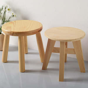 <b>Wooden</b> Round <b>Stool</b> 24x24cm For Home Children Adults Elderly Nordic Minimalist Design - Product Image 1