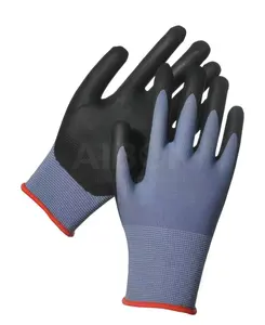 Personal protective equipment CE gloves with full nylon shell microfoam Nitrile work gloves guante para