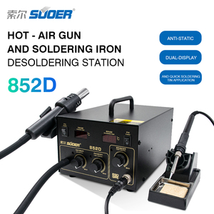 Trạm hàn nhiệt khí nóng kỹ thuật số SUOER 600W 2 trong 1 điều khiển nhiệt độ kỹ thuật số, dùng cho sửa chữa chip BGA PCB, trạm hàn cao cấp - Product Image 3