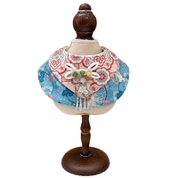 Bavoir pour animaux de compagnie style coréen à motif floral pour chats et chiens, design universel mignon, toutes saisons, serviette anti-salive, collier, écharpe, châle