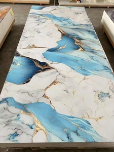 Panneau décoratif moderne pour salon Panneau mural en polychlorure de vinyle imperméable et insonorisé en marbre Panneau mural UV en <span class=keywords><strong>ardoise</strong></span> géométrique - Product Image 4