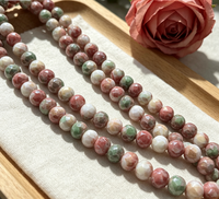 Perles rondes en tissu brodé 8 mm du fabricant original de Yiwu, Chine, pour la fabrication de bijoux DIY (bracelets, colliers), accessoires en gros.