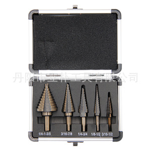 Inch <b>Step</b> <b>Drill</b> Bits 5pc Set Hex Shank High Speed Steel For Nonferrous Metals - Product Image 2