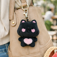 Porte-clés personnalisé en peluche douce en forme de chat pour sacs, accessoires de décoration de clés de voiture, jouet porte-clés en peluche sur mesure