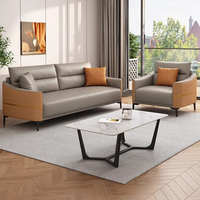 Canapé de Bureau Modulaire 2 Places en Cuir, Design Nordique Moderne, Style Européen pour Écoles, Ateliers, Bureaux à Domicile et Réceptions Commerciales