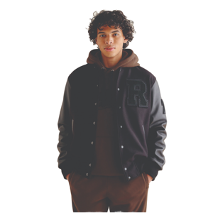 Vintage Men's Leather <b>Jacket</b> Winter Black <b>White</b> Strips Stand Collar Zipper Closure Front Logo Placement Embroidered OEM Service - Product Image 1