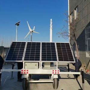 Farola Portátil Ecológica de <span class=keywords><strong>10</strong></span> m con Energía Solar y Turbina Eólica, Remolque de Doble Eje, Telescópica Neumática - Product Image 2