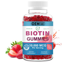 Poudre de biotine saine Croissance des cheveux Saveur de fraise Biotine Croissance des cheveux Sérum Suppléments de beauté Gommes à la biotine