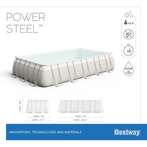 <span class=keywords><strong>Bestway</strong></span> 56475 7,32 m x 3,66 m x 1,32 cm(24 'x 12' x 52 ') Piscinas de marco <span class=keywords><strong>rectangular</strong></span> de acero eléctrico <span class=keywords><strong>Piscina</strong></span> de Salón Familiar - Product Image 6
