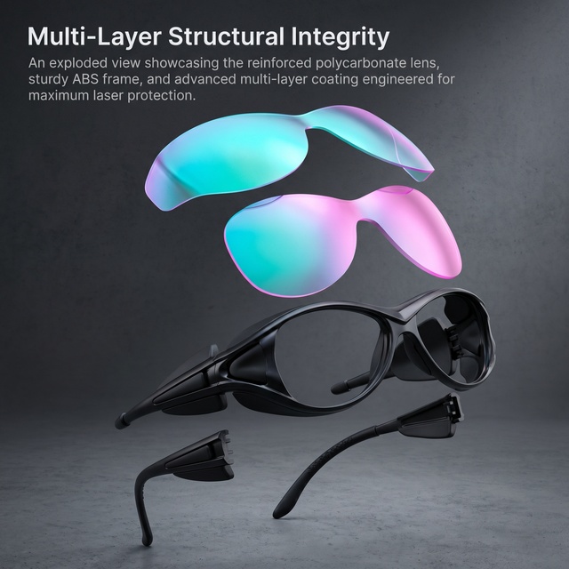 Industrial OD6+ 532 1064nm Goggles Light Filter Safety Protect Multi-Layer Glasses Med Spa Clinic Sturdy Eyewear